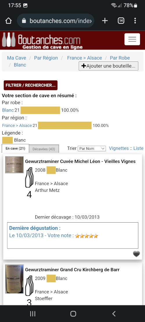 Accès à une Région (ici l'Alsace) Ceci est une capture d'écran, cliquer pour voir l'écran suivant.